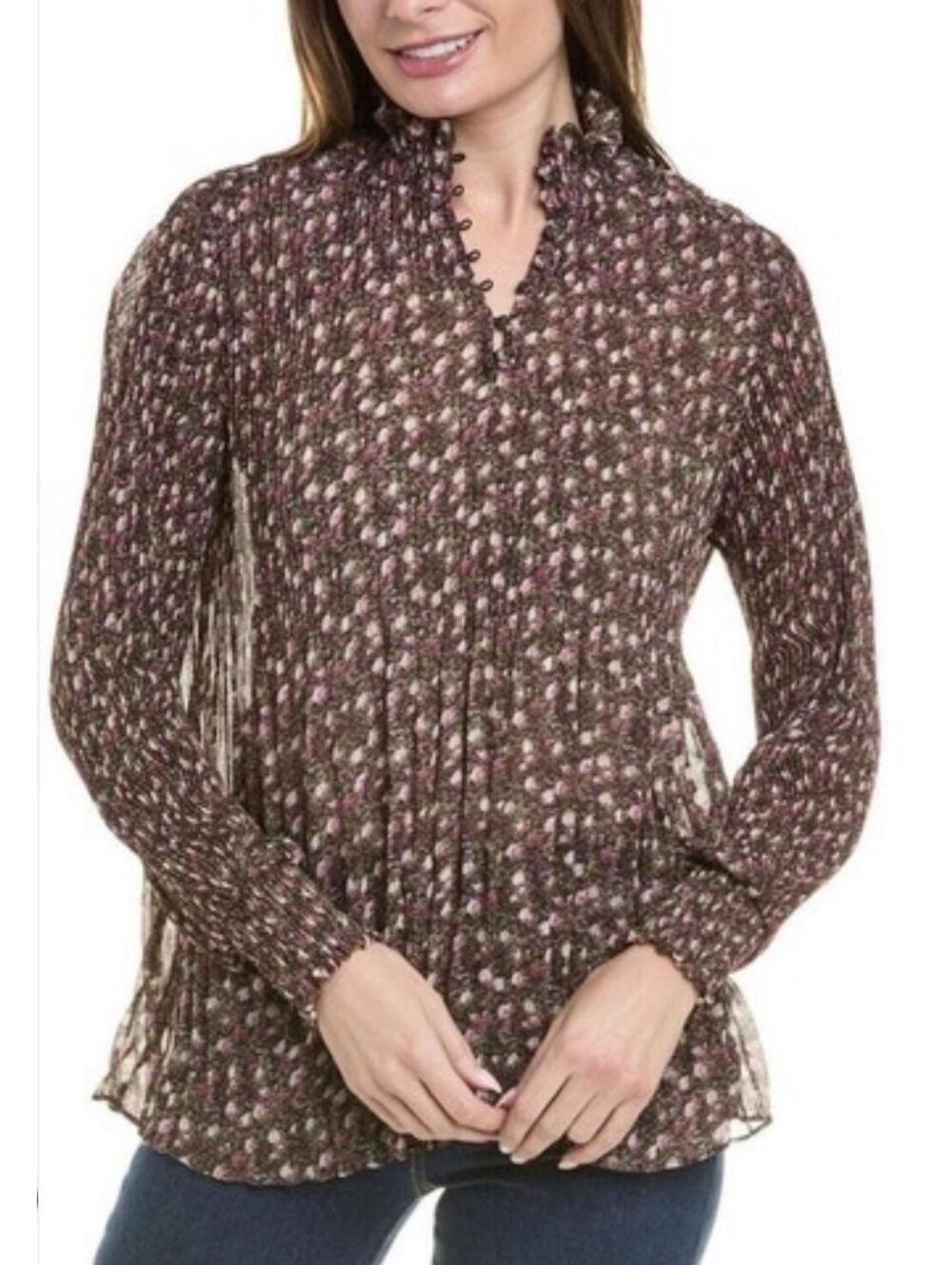 Cabi Knife Pleat Floral Blouse, Woman's Medium